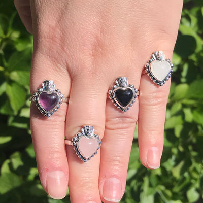 Anillo Corazón Estelar Cuarzo